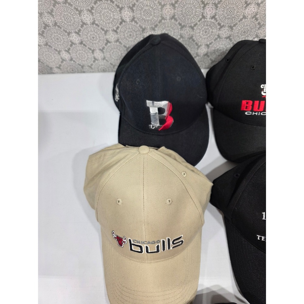 Chicago Bulls Baseball Caps 5 Pack NBA Fan Gear Red Black Tan - Picture 3 of 16